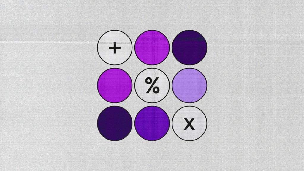 Esferas con símbolos matemáticos simulan calculadora para avisar sobre el periodo de aguinaldo