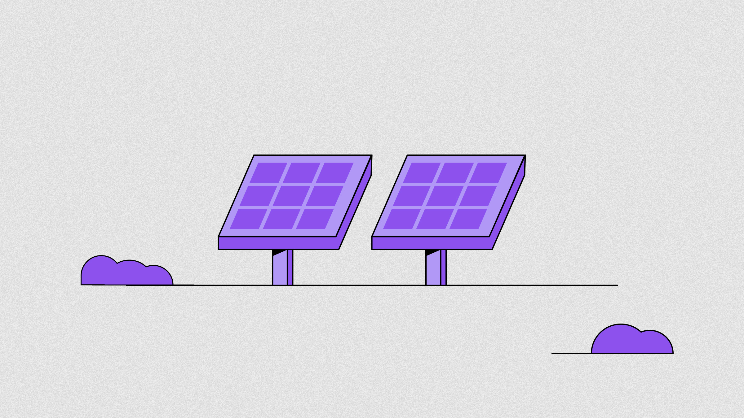 Dos páneles solares de color morado apuntan mirando hacia el cielo y nos recuerdan cómo aprovechar la energía solar en casa