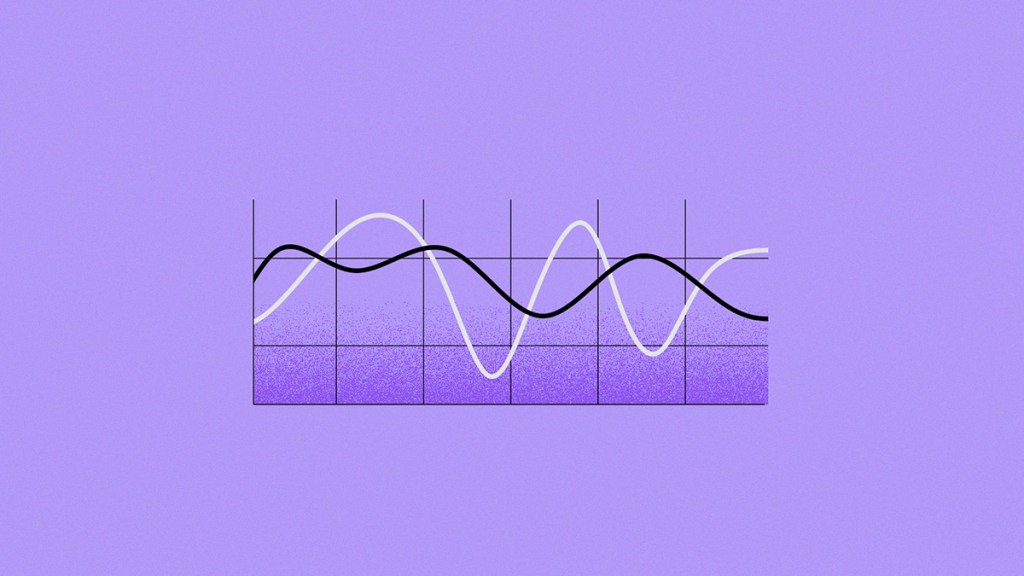 Una gráfica color morado muestra dos variables en negro y blanco para explicar las diferencias entre tipo de cambio real y nominal