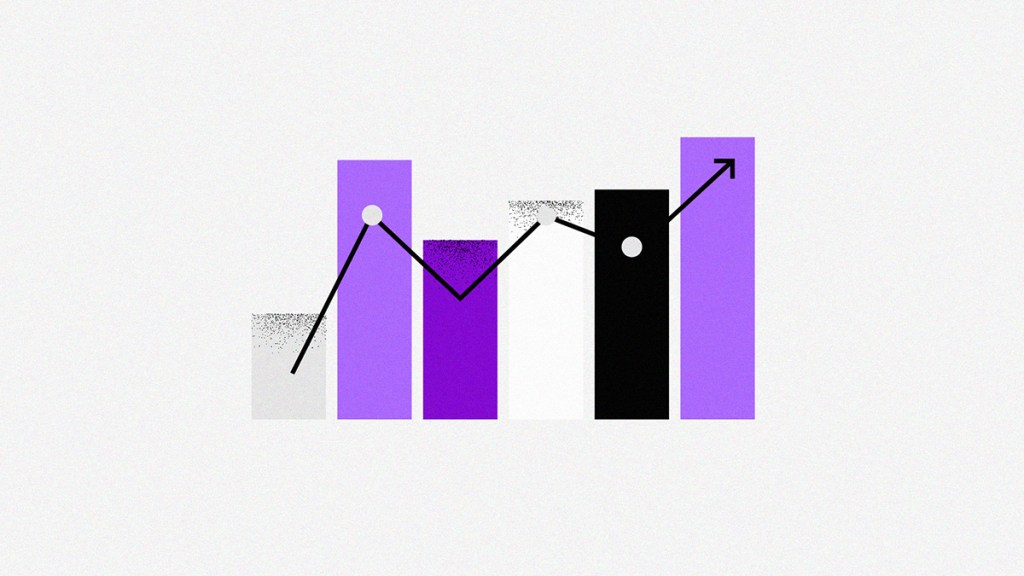 una gráfica de barras moradas y negras explica cómo es que se pueden maximizar rendimientos