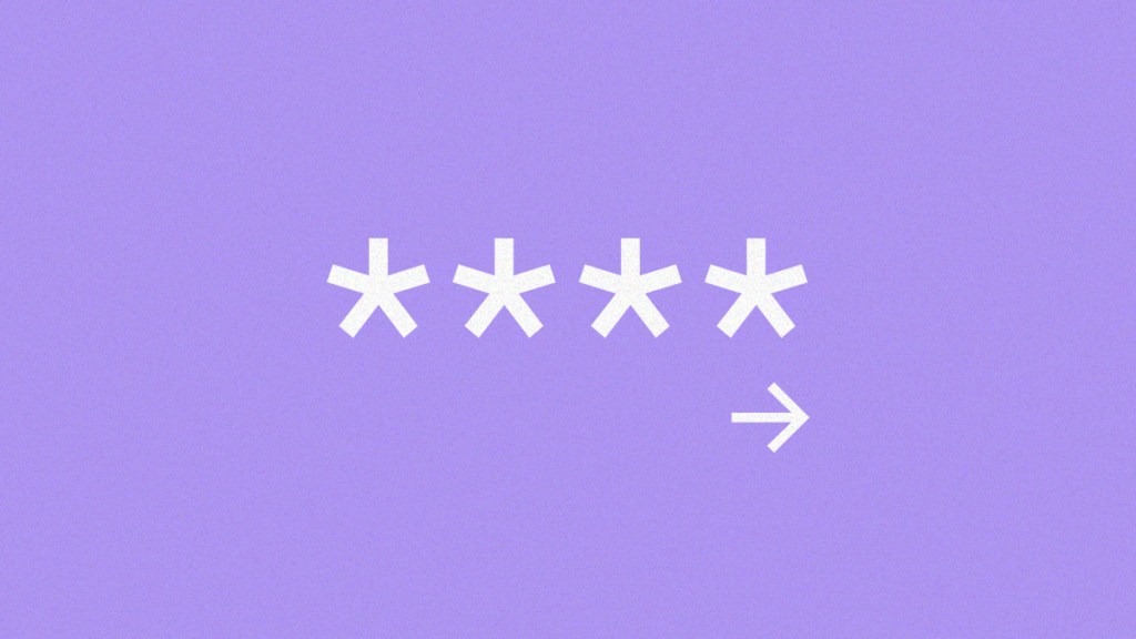 cuatro asteriscos simulan una contraseña frente a un limbo color morado para indicar la mejor forma de guardar contraseñas